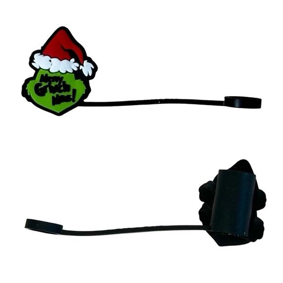 #66 Christmas Mean one Straw Topper: Silicone Straw Charm Merry Grinchmas $6 - Picture 7 of 8